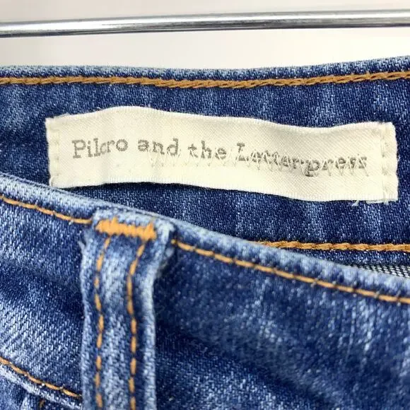Anthropologie Pilcro Parallel Selvedge Mid Rise Jeans Womens Sz 27 Heritage Wash - Picture 6 of 7